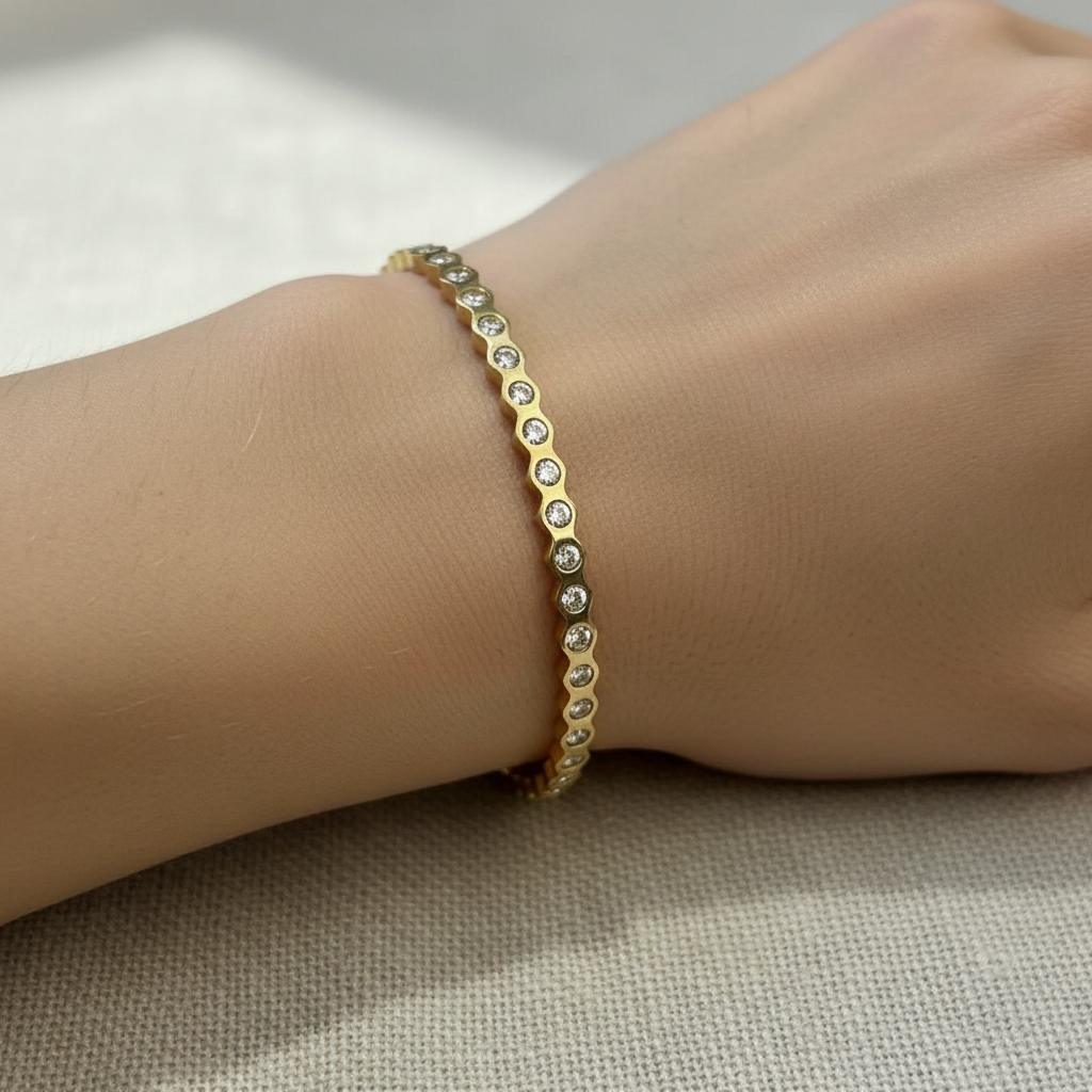 Crystal Row Baby Size Bangle