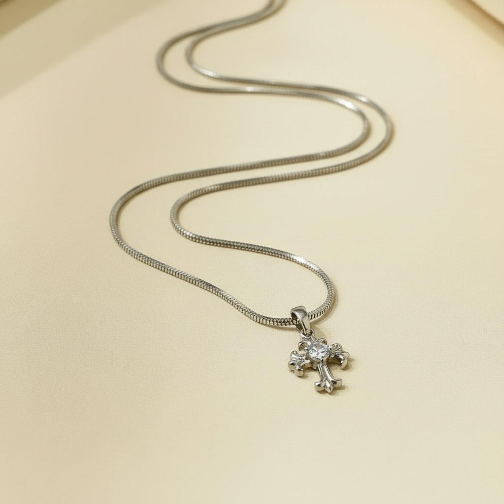 Unisex Ornate Cross Necklace