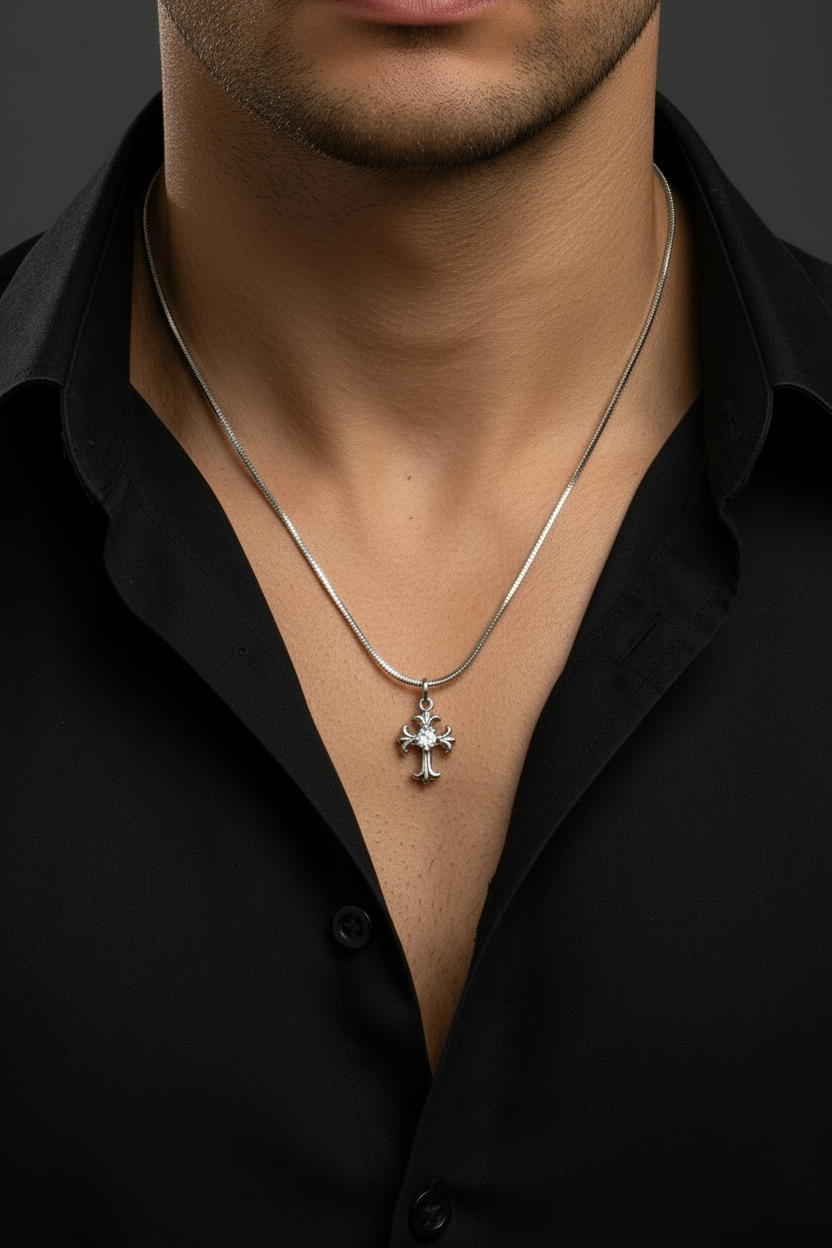 Unisex Ornate Cross Necklace