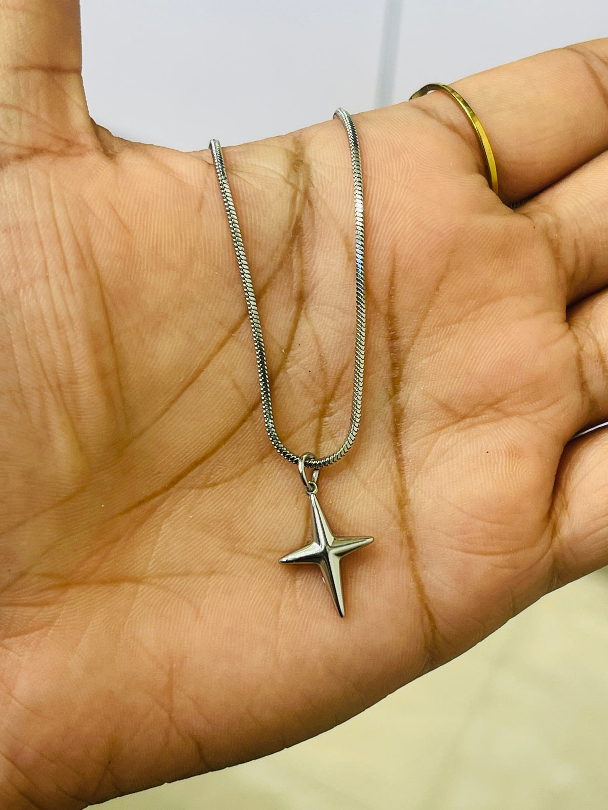 Steel Cross Unisex Necklace
