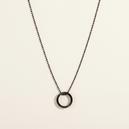 Black Ring Men's Necklace