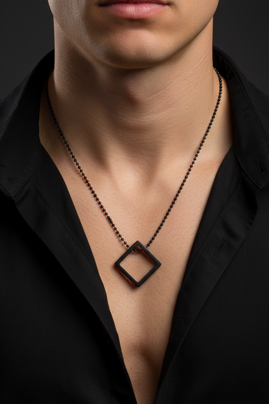 Black Square Necklace