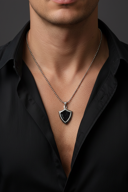 Men's Shield Pendant Necklace