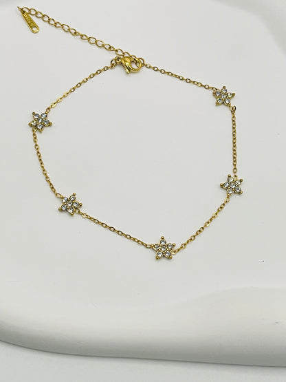 Floral Charm Anklet