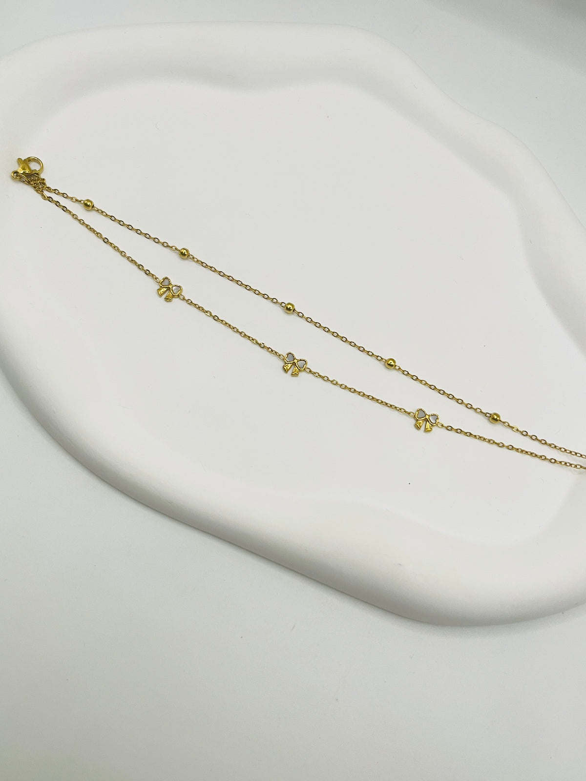 Bow Charm Double Layer Anklet