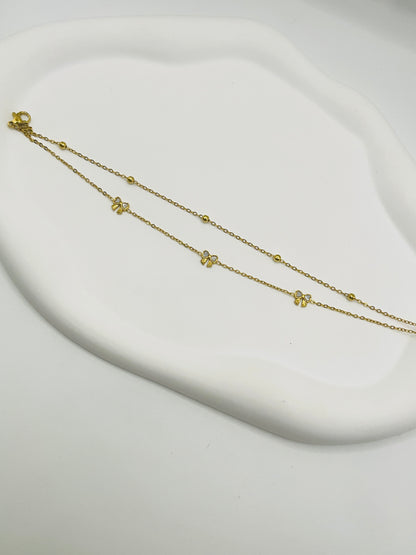 Bow Charm Double Layer Anklet