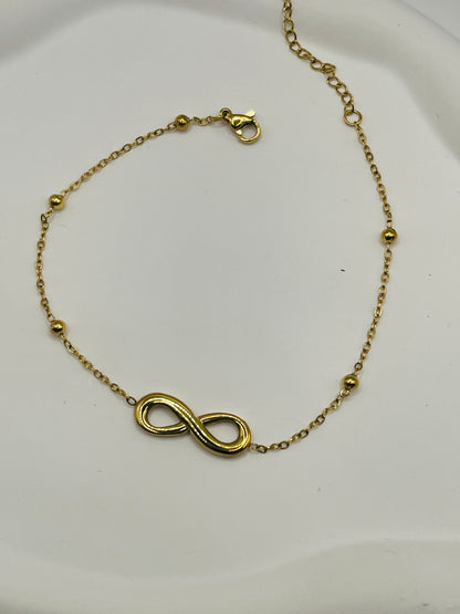 Gold Infinity Ball Chain Anklet