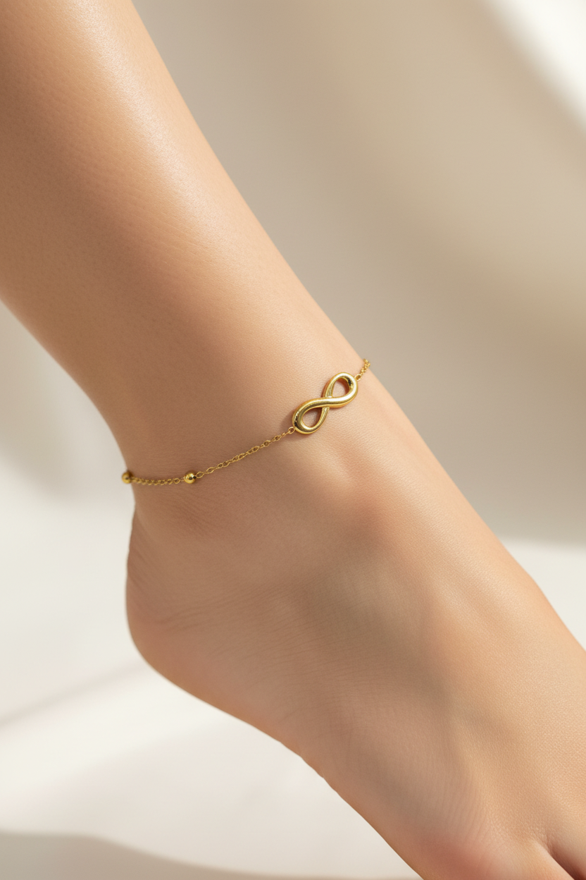 Gold Infinity Ball Chain Anklet