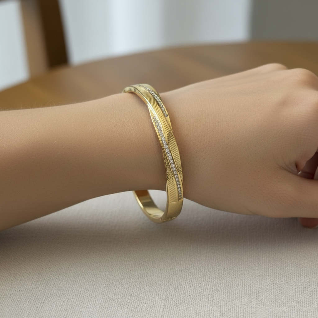 Textured Gold Bangle