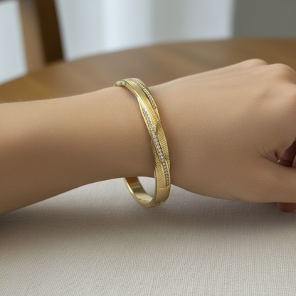 Textured Gold Bangle