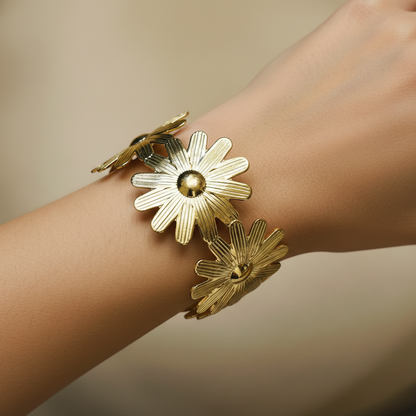 Daisy Flower Cuff Bangle