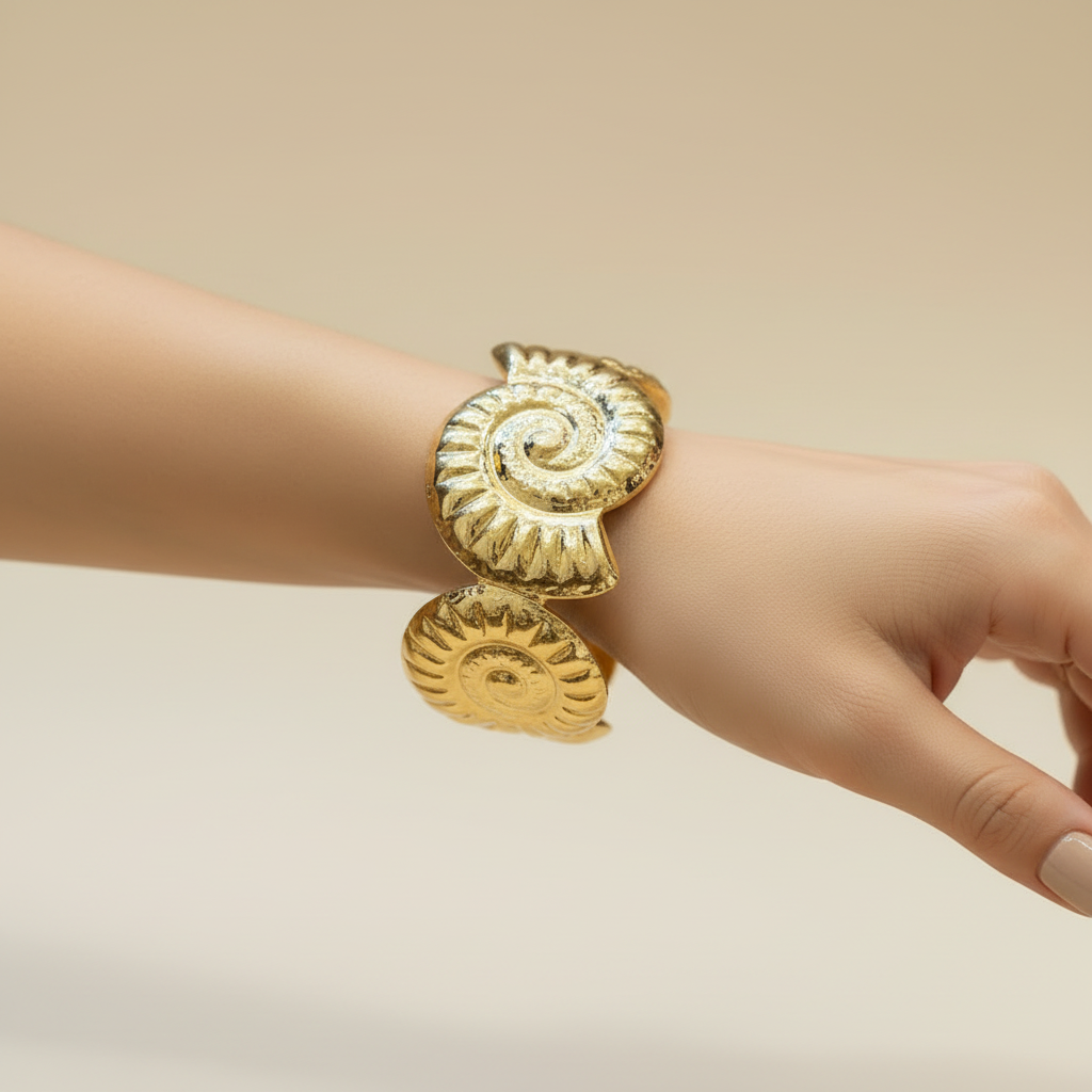 Spiral Shell Cuff Bangle