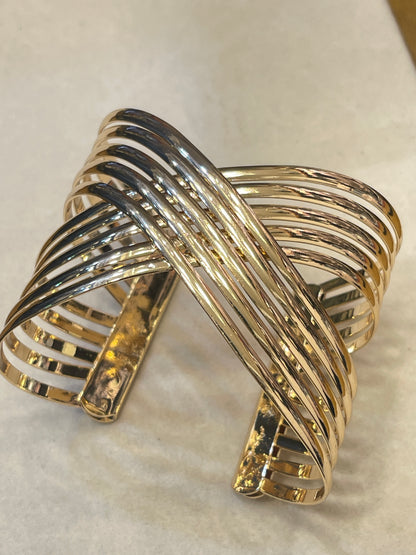 Criss Cross Wide Cuff Bangle