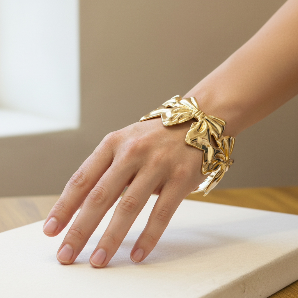 Bow Ribbon Cuff Bangle