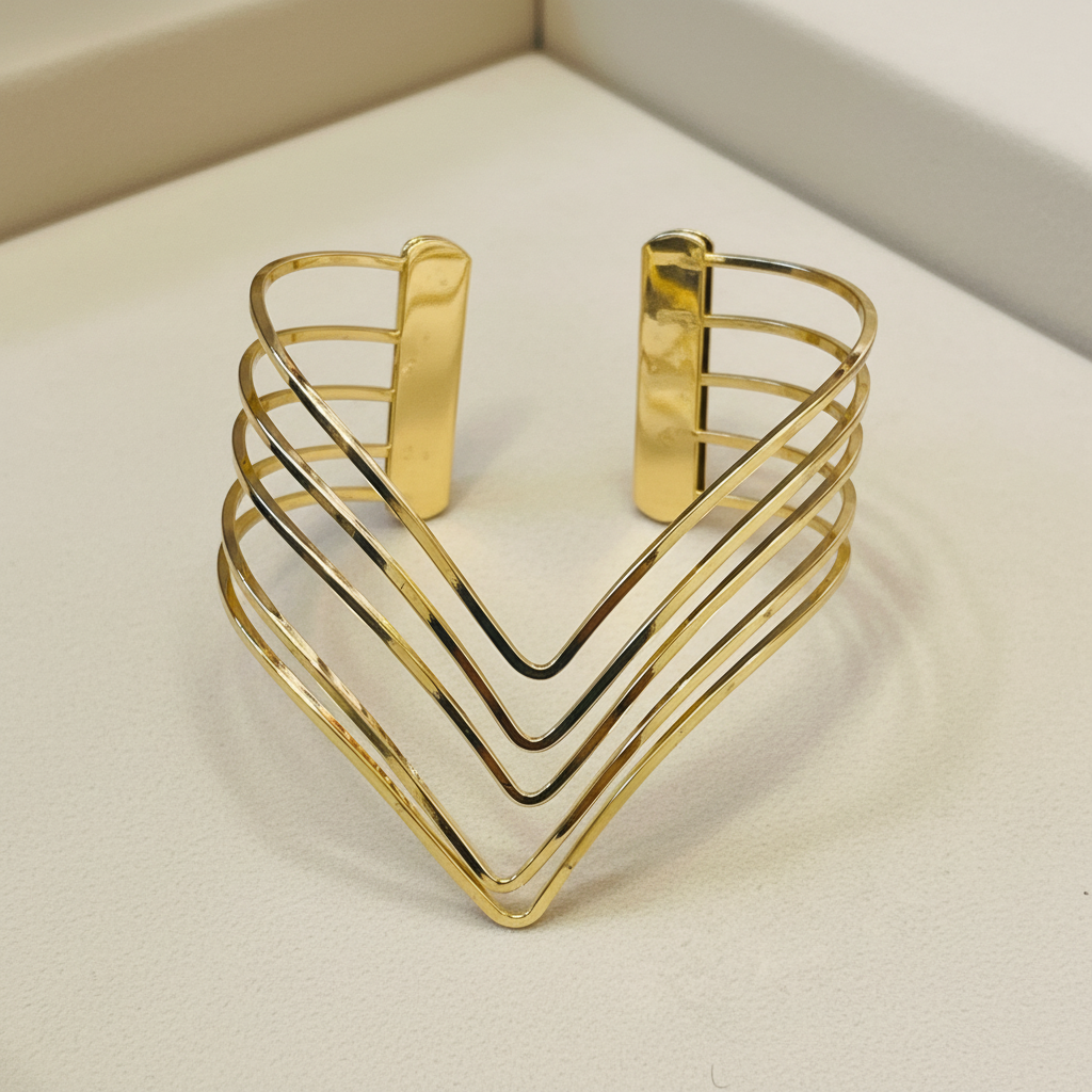 V Shape Wire Cuff Bangle