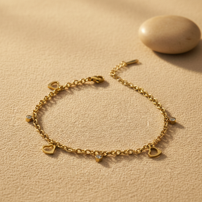 Open Heart Charm Bracelet