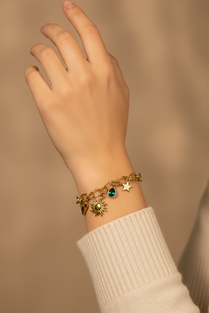 Sun and Star Charm Bracelet