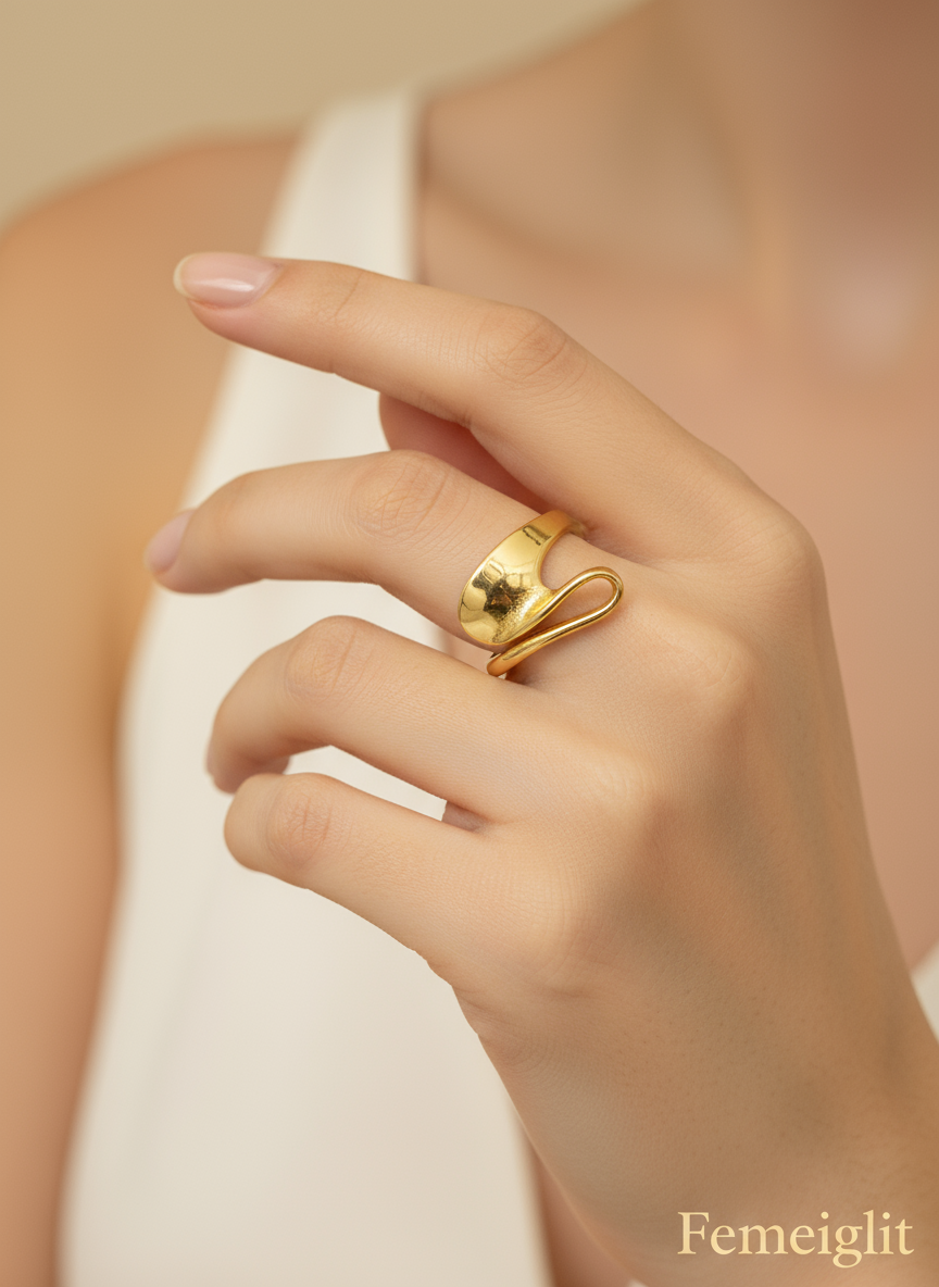 Sculptural Gold Wrap Ring