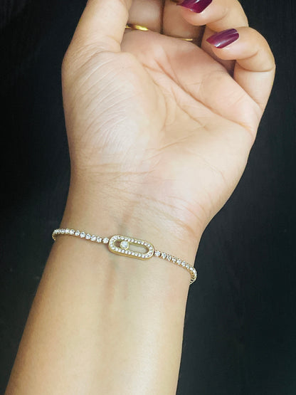 Oval Solitaire Tennis Bracelet