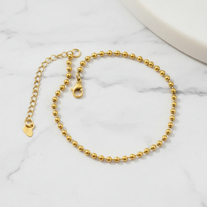 Gold-Plated Beaded Anklet
