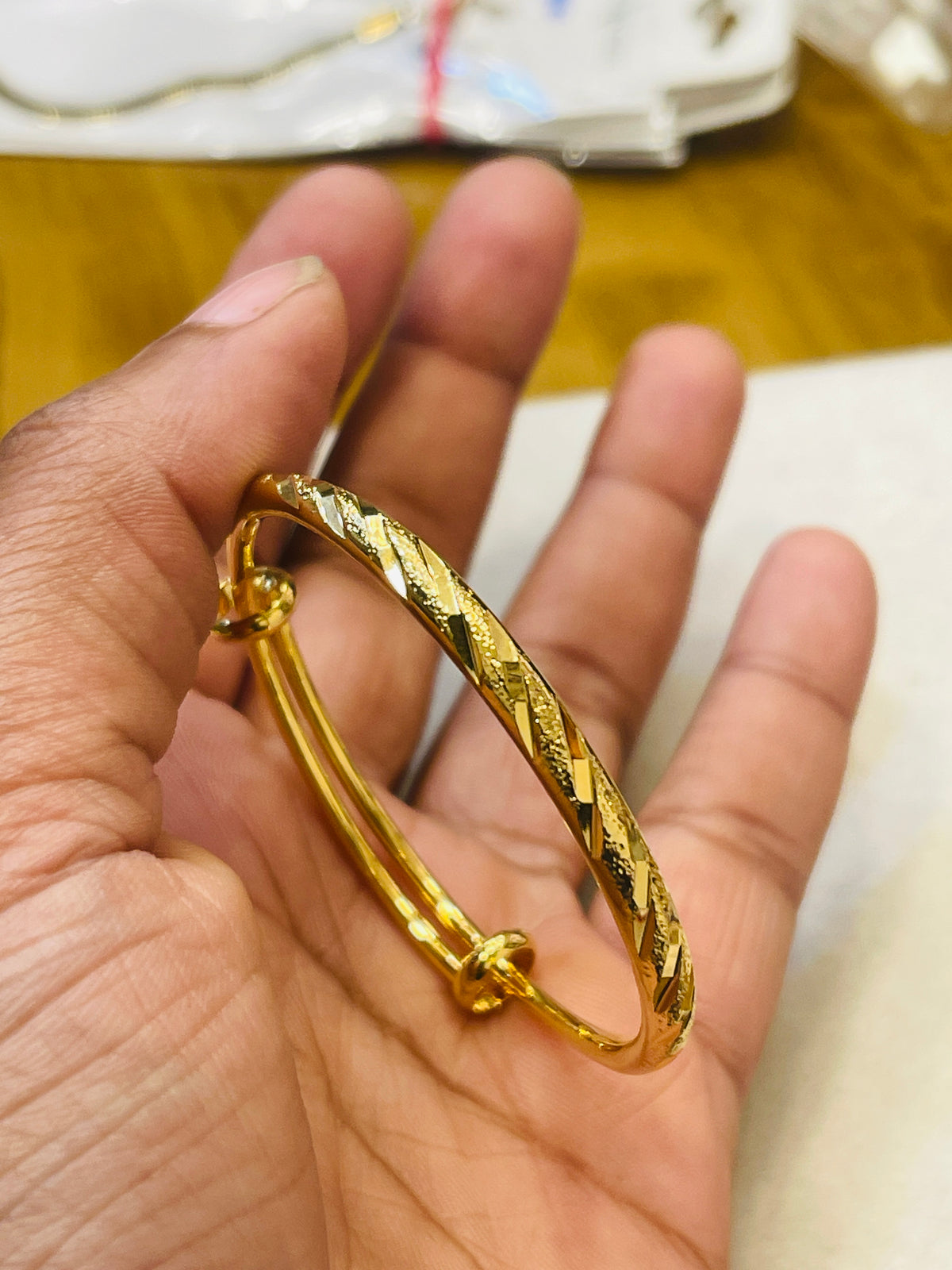 Shimmer Cut Adjustable Baby Bangle