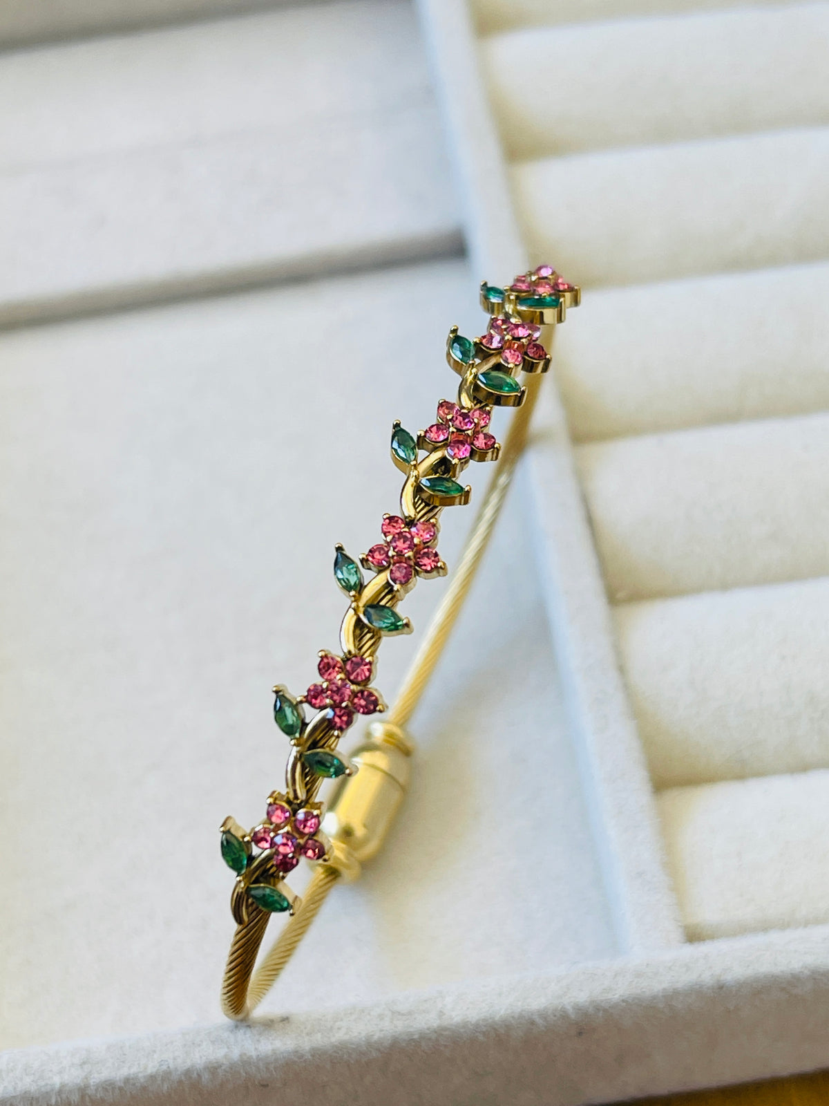 Pink Tulip Vine Bangle