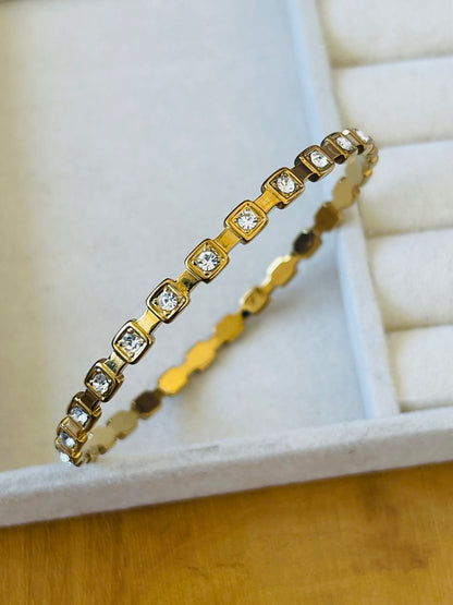 Square Stone Eternity Bangle