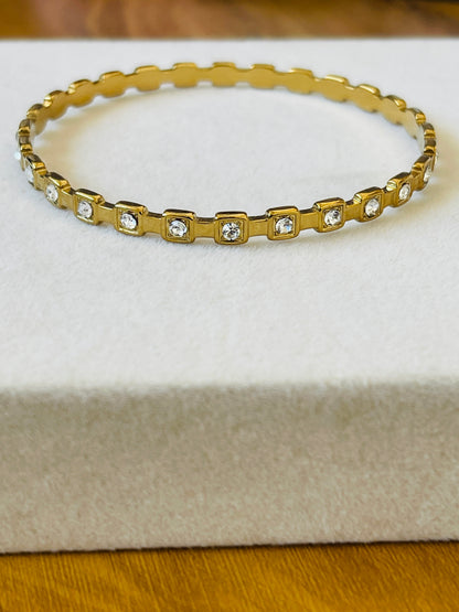 Square Stone Eternity Bangle