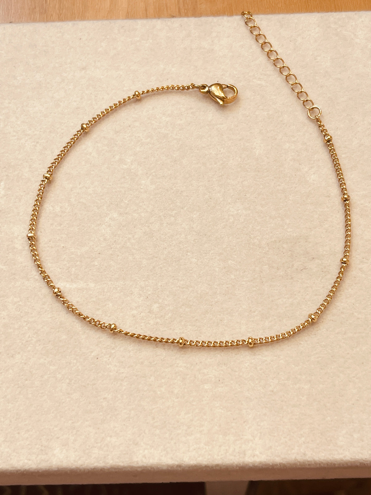 Gold-Tone Dainty Chain Anklet