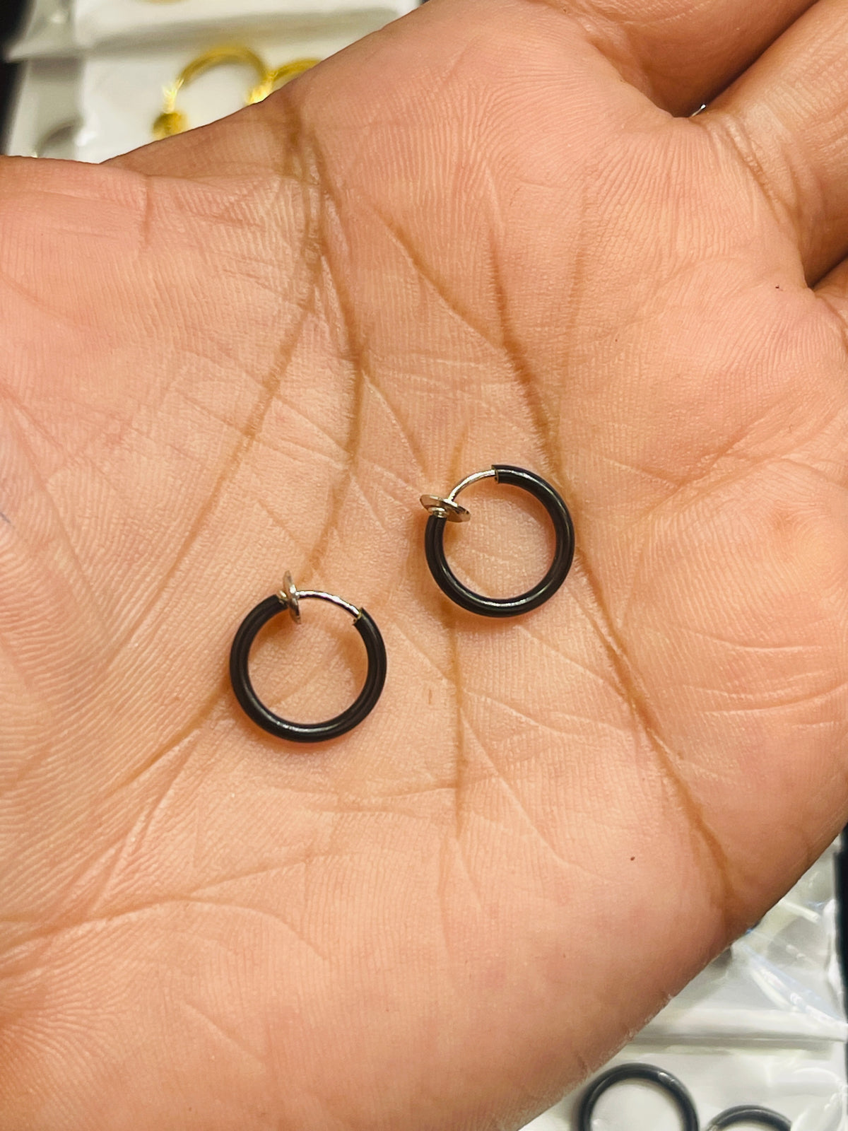 Black Fake Ear Piercing
