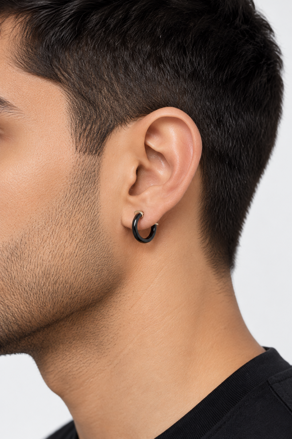 Black Fake Ear Piercing