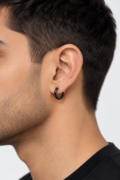 Black Fake Ear Piercing
