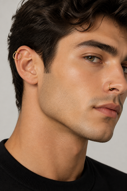 Gold-Tone Faux Hoop Nose, Ear & Helix Rings