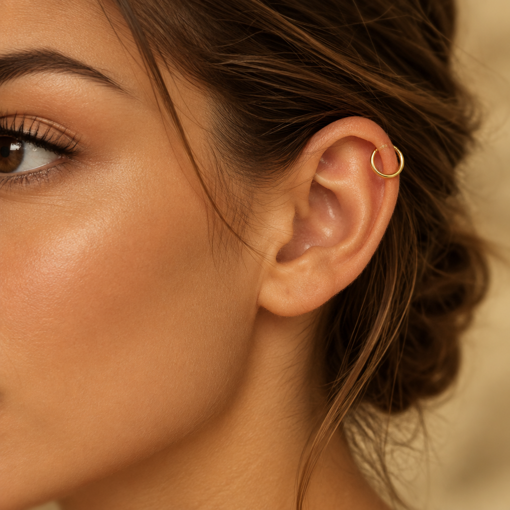 Gold-Tone Faux Hoop Nose, Ear & Helix Rings