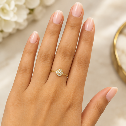 Pavé Disc Adjustable Ring