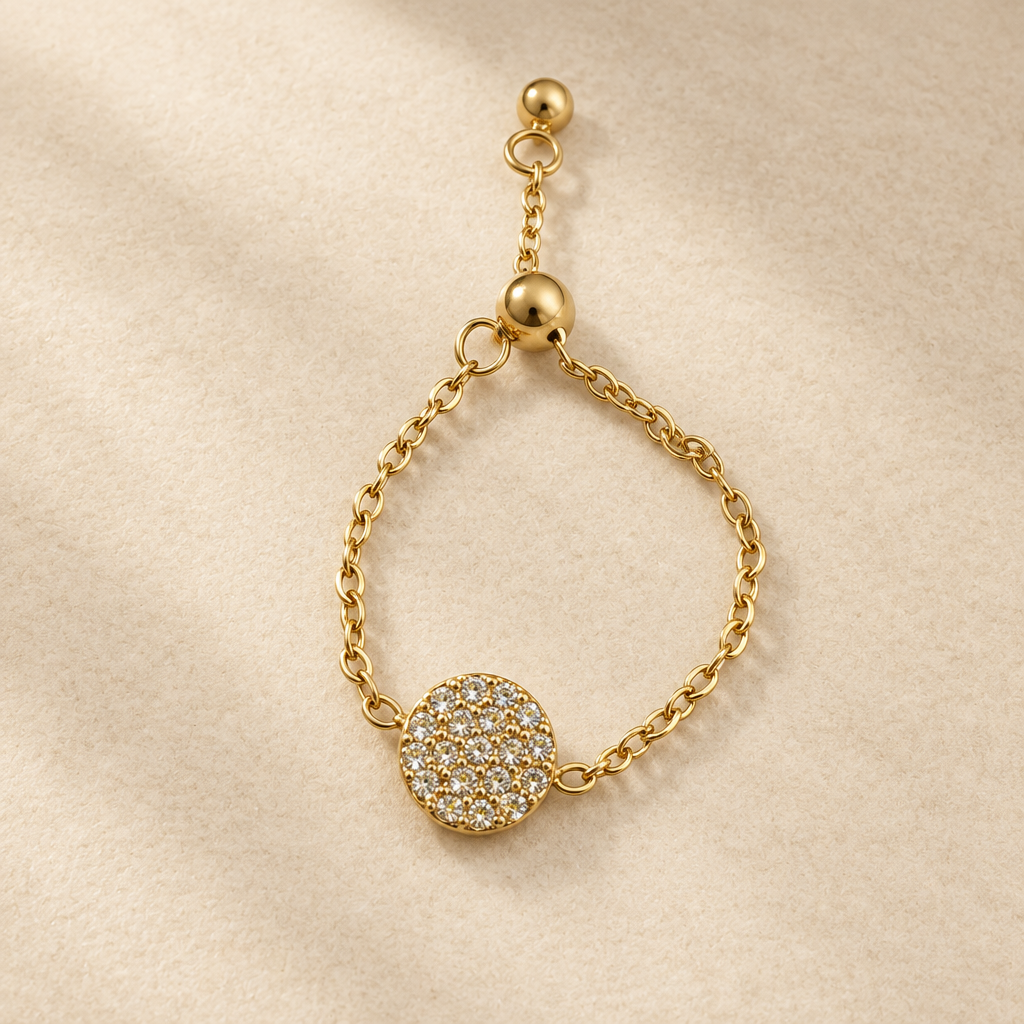 Pavé Disc Adjustable Ring