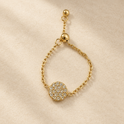 Pavé Disc Adjustable Ring