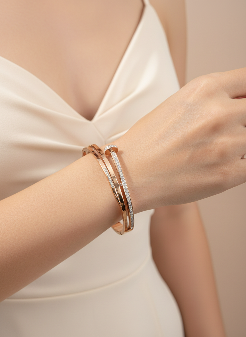 Nail Wrap Rose Gold Bangle