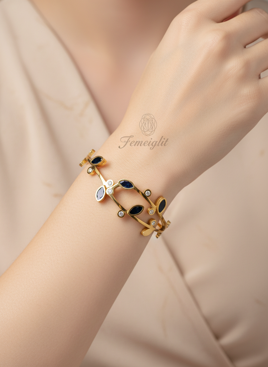 Vine Blossom Statement Bangle