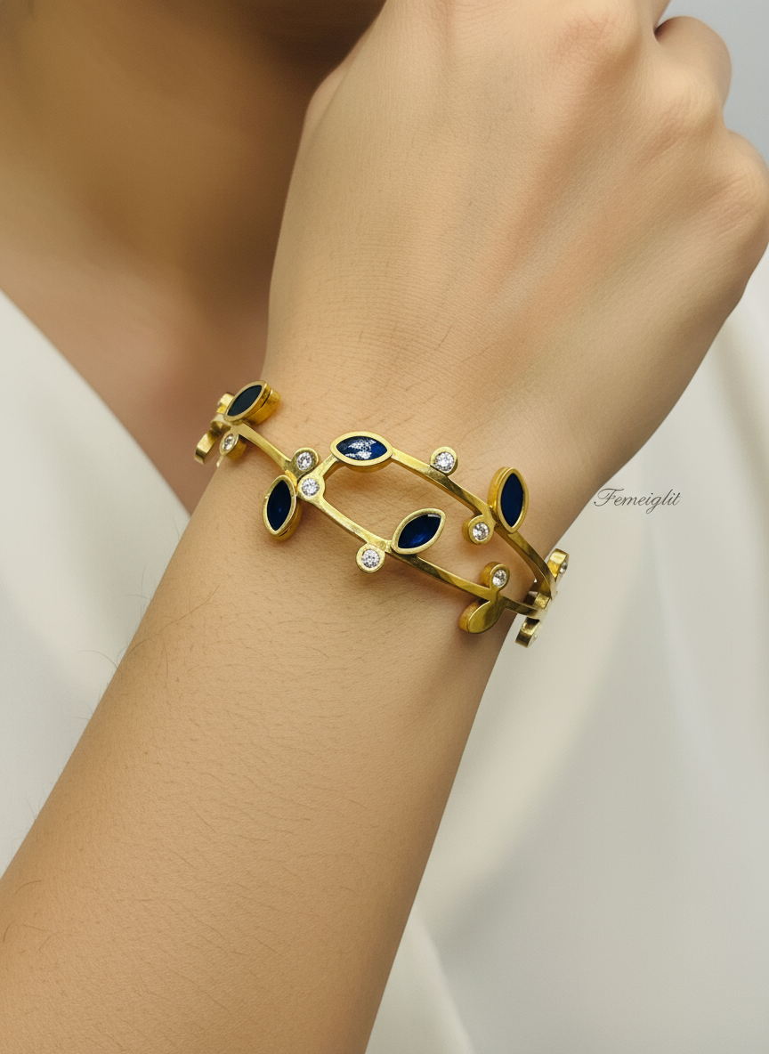 Vine Blossom Statement Bangle