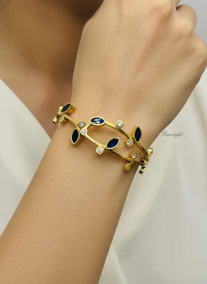 Vine Blossom Statement Bangle