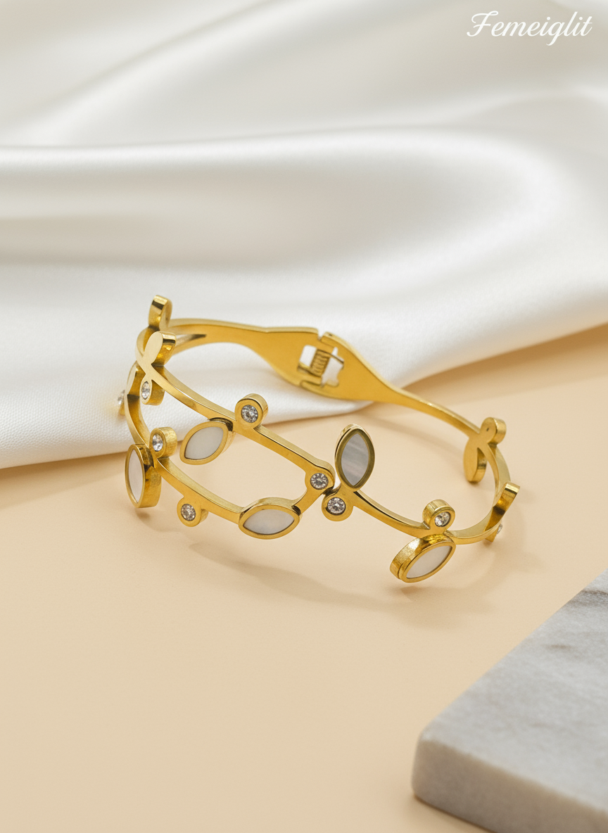 Vine Blossom Statement Bangle