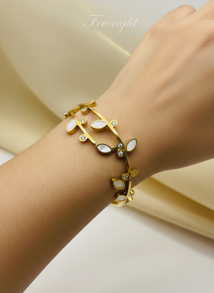 Vine Blossom Statement Bangle
