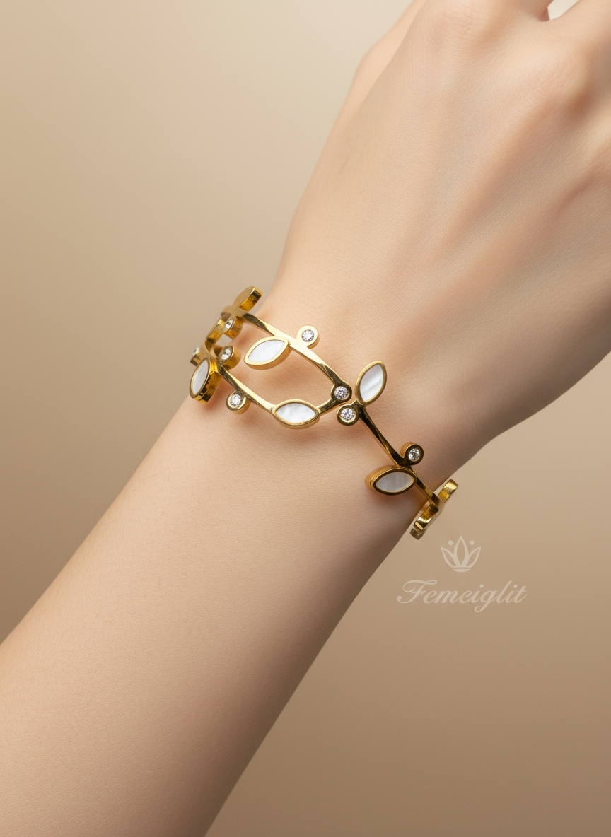 Vine Blossom Statement Bangle