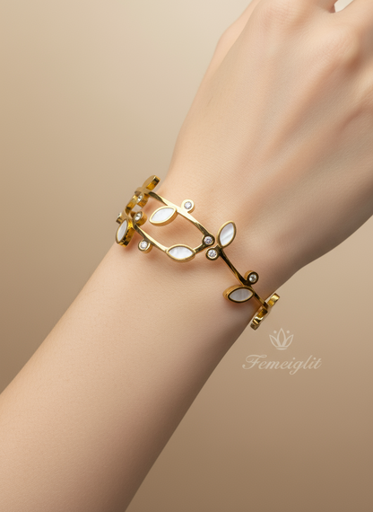 Vine Blossom Statement Bangle