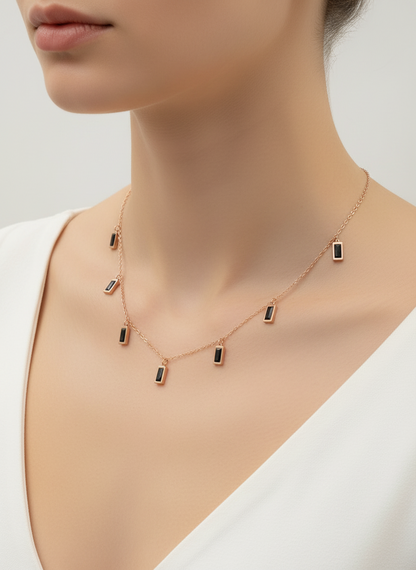 Baguette Charm Drop Necklace