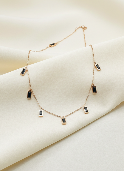 Baguette Charm Drop Necklace