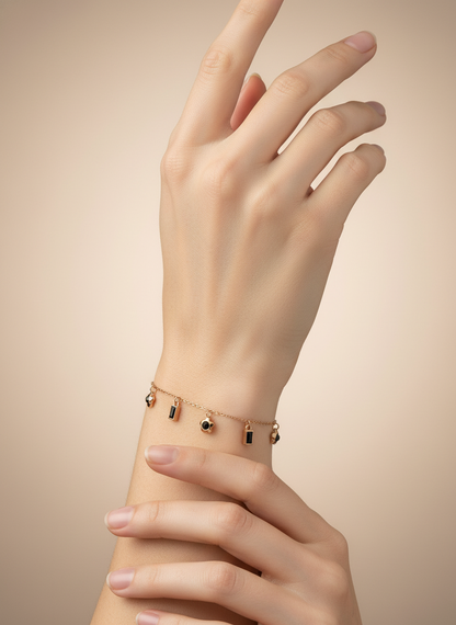 Rose Gold Black Bracelet