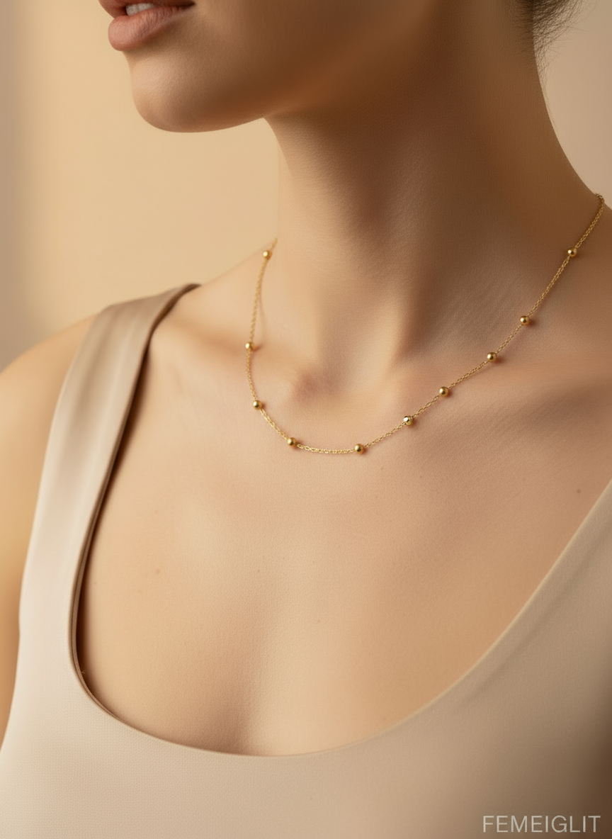 Golden Bead Grace Necklace