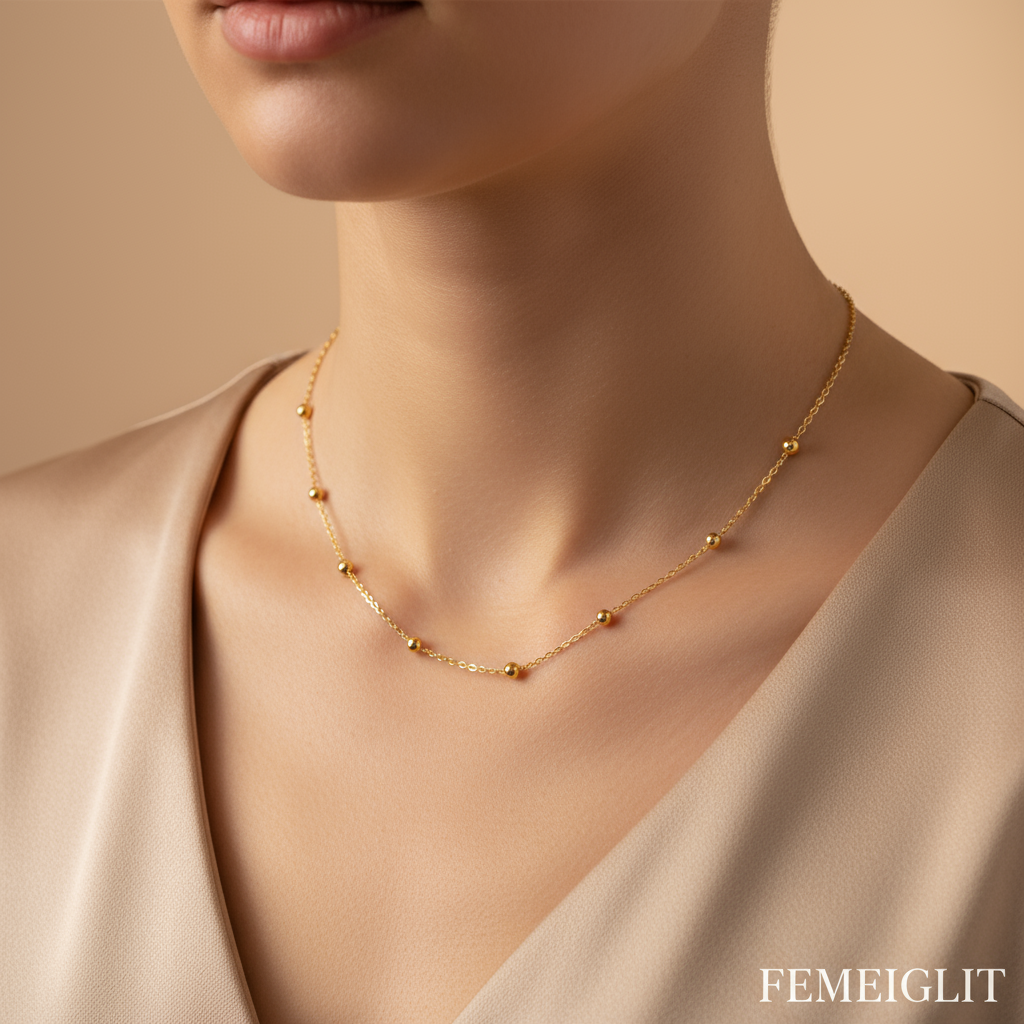 Golden Bead Grace Necklace